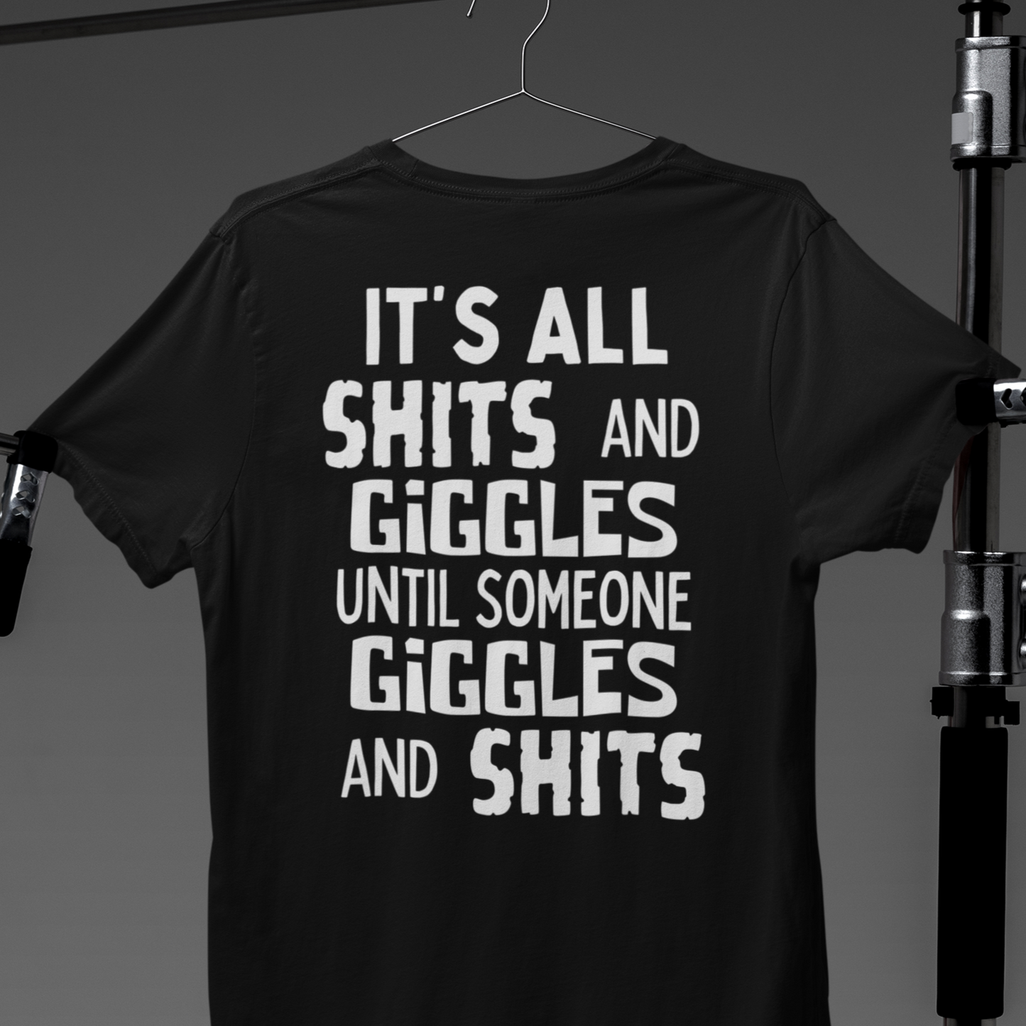 Shits and Giggles -Black Heather Ultra Soft T-Shirt - Batten Battle Apparel