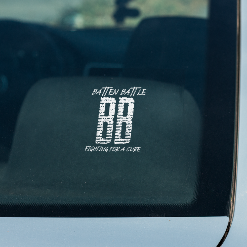 Batten Battle - Fighting For a Cure Logo - Car Window Decal - Batten Battle Apparel