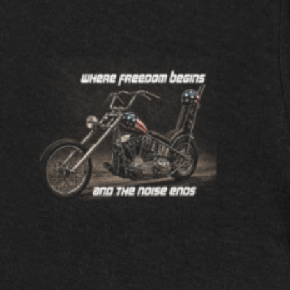 Freedom Begins and Noise Ends PTSD - Black T-Shirt