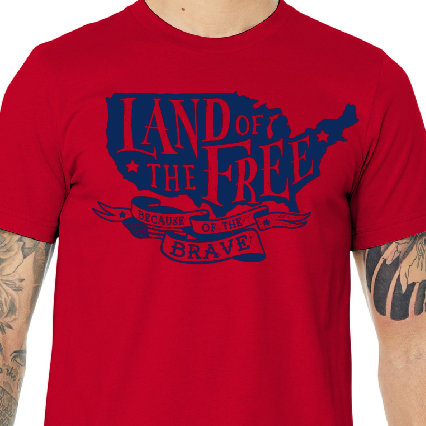 Land of the Freed - Patriotic Shirt - Batten Battle Apparel