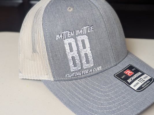 Trucker Hat - Batten Battle Fighting For a Cure - Light Gray / White