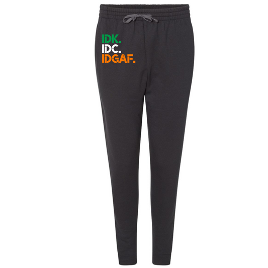 IDGAF - Women's Black Loungewear Jogger Pants