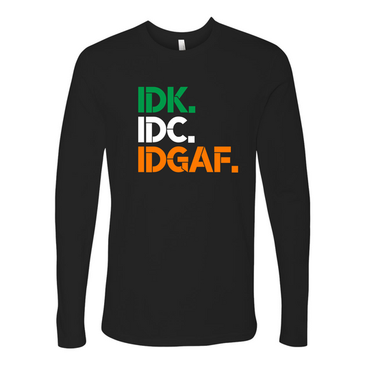 IDGAF - Black Long Sleeve Sleepwear Unisex T-Shirt