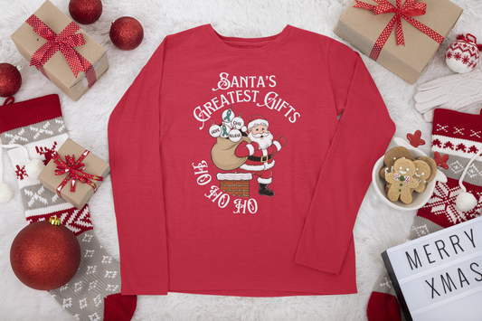 Santa's Greatest Gifts - Red Long Sleeve T-Shirt